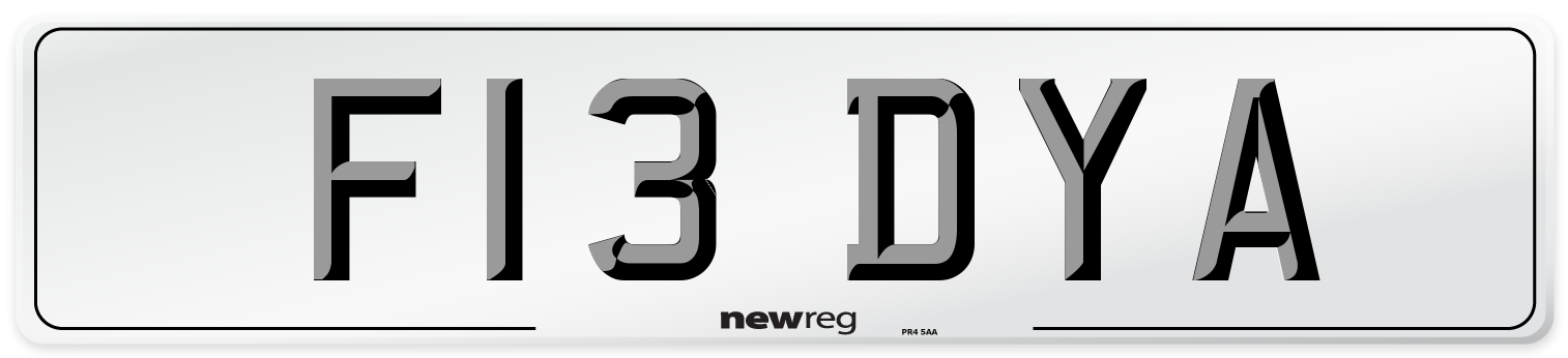 F13 DYA Number Plate from New Reg
